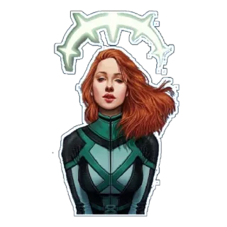 😇 Jean Grey 진 그레이, 마블, 엑스맨, 돌연변이, 빨간 머리, 슈퍼히어로 telegram sticker