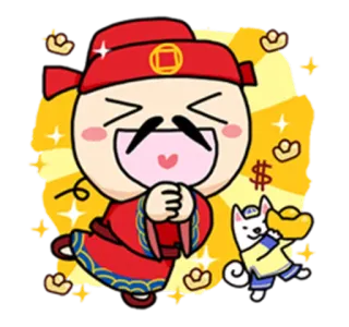 😀 ตรุษจีน, ความเจริญรุ่งเรือง, การฉลอง, สุนัข, การ์ตูน, รื่นเริง, แบบดั้งเดิม, โชคลาภ telegram sticker