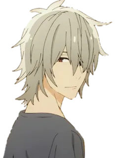 😒 Anime, Personaggio, Capelli Grigi, Triste, Manga telegram sticker