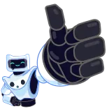 👍 robot, thumbs up, positive, agreement, like, emoji telegram sticker