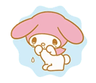 💖 My Melody cartoon, cute, crying, sad, My Melody, bunny, kawaii telegram sticker