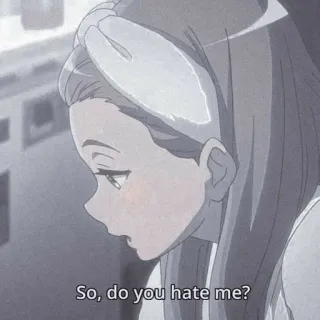 🌟 So, do you hate me? Аниме, Вопрос, Грустный, Девушка, Ненависть telegram sticker