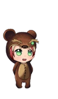 😟 ちび, クマ, かわいい, 動物, アニメ, 子供 telegram sticker