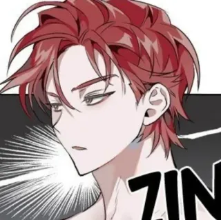 🥀 ZIN Anime, Manga, pelo rojo, guapo, hombre telegram sticker