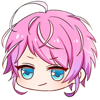 😏 anime, manga, pink hair, chibi, cute telegram sticker