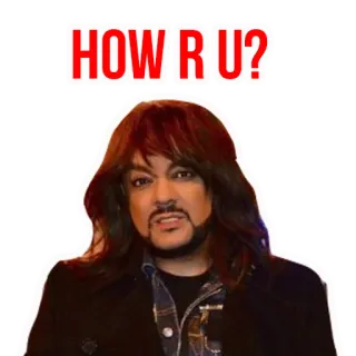 😳 HOW R U? domanda, saluto, come stai, persona, uomo, capelli telegram sticker