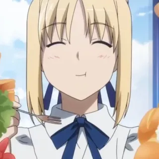 💙 Saber Fate/stay night Anime, Comiendo, Comida, Chica, Saber, Fate Stay Night telegram sticker