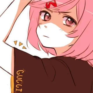 💕 GUCCI anime, dziewczyna, różowe włosy, Natsuki telegram sticker