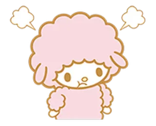 😒 ovelha, bravo, desenho animado, fofo, rosa telegram sticker