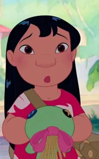 😕 Lilo Lilo & Stitch Мультфильм, Дисней, Ребенок, Милый, Персонаж telegram sticker