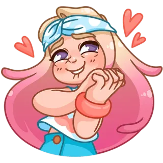 🥰 kreskówka, uroczy, dziewczyna, ilustracja, naklejka telegram sticker