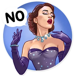 🙁 NO женщина, гламур, винтаж, нет, отказ telegram sticker