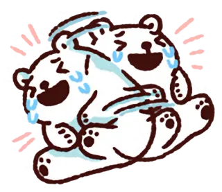 🐻 bears, animal, cartoon, cute, laughing, funny, polar bear, crying, tears whatsapp sticker