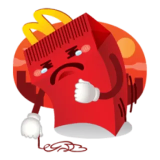 😓 batatas fritas, mcdonalds, comida, triste, chorando telegram sticker