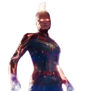 😡 Captain Marvel 惊奇队长, 超级英雄, 漫威, 布丽·拉尔森, 女性, 宇宙, 能量 telegram sticker