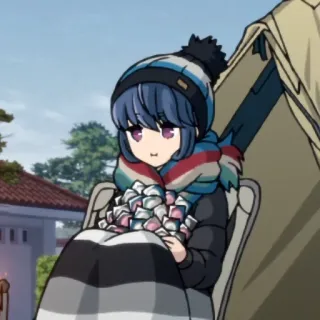 😌 Rin Shima Laid-Back Camp Anime, Fofo, Inverno, Camping, Laid-Back Camp, Rin Shima telegram sticker