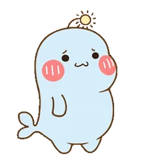 🙂 可爱, 海豹, 卡通, 贴纸, 动物 telegram sticker
