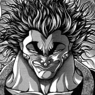 😖 Yujiro Hanma Baki ยูจิโร่ ฮันมะ, บากิ, อนิเมะ, มังงะ, กล้าม, นักสู้, ศิลปะการต่อสู้ telegram sticker