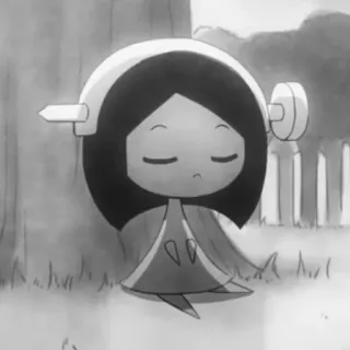 🖤 Anime, Fofo, Meditação, Personagem, Ilustração telegram sticker
