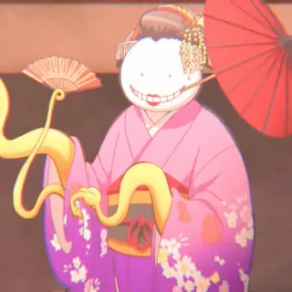 😀 Koro-sensei Assassination Classroom Anime, Professor, Polvo, Kimono, Japonês telegram sticker