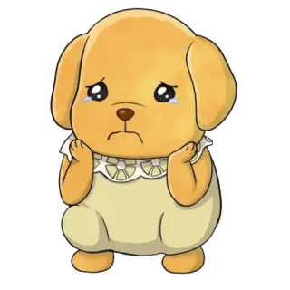 😢 cachorro, filhote, triste, chorando, fofo, desenho animado whatsapp sticker