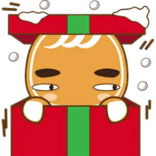 👀 jahe, kue kering, kotak, natal, imut, liburan, musim dingin, makanan telegram sticker