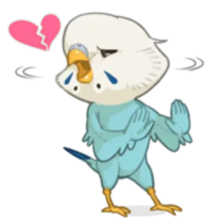 💔 птица, грустный, разбитое сердце, мультфильм telegram sticker