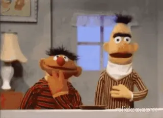 😨 Bert and Ernie Sesame Street Улица Сезам, Берт, Эрни, кукла, персонажи, друзья telegram sticker