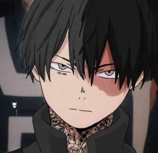 🖤 VERY BAD тату, аниме, лицо, персонаж telegram sticker