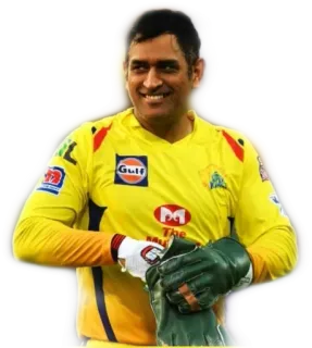 💛 MS Dhoni MS Dhoni, Cricket, Sport, Joueur de cricket indien, Chennai Super Kings, Batteur whatsapp sticker