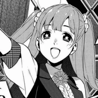 🌟 Anime, Manga, Chica, Sonriendo, Retrato, Blanco y negro whatsapp sticker