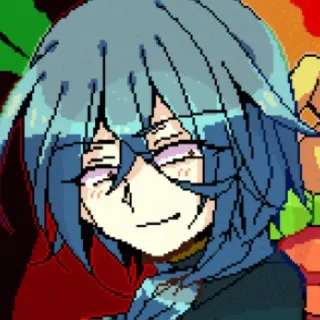 🌟 Anime, Pixel art, Personaggio, Ritratto whatsapp sticker