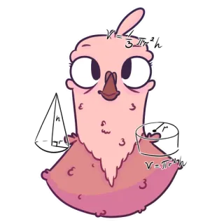 🤔 V=πr²h pássaro, matemática, equação, geometria, adesivo, cone, cilindro telegram sticker