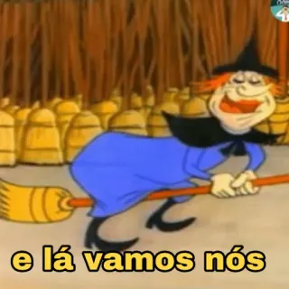 👀 e lá vamos nós witch, cartoon, broom, halloween, magic telegram sticker