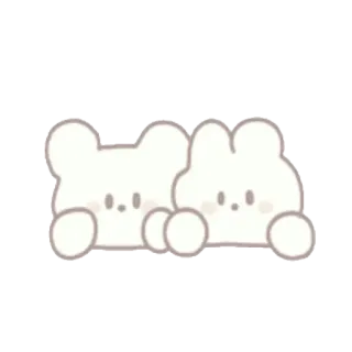 🍦 urso, coelho, fofo, animais, kawaii, desenho animado telegram sticker