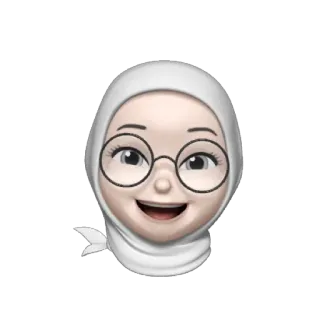 🦴 Hijab, Muslim, Frau, Brille, Avatar, Emoji, Kopftuch, Porträt telegram sticker