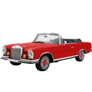 🚘 รถ, รถเปิดประทุน, สีแดง, รถคลาสสิก, ยานพาหนะ, การขนส่ง telegram sticker