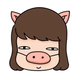 🐼 卡通, 猪, 面具, 可爱, 动物, 脸 telegram sticker
