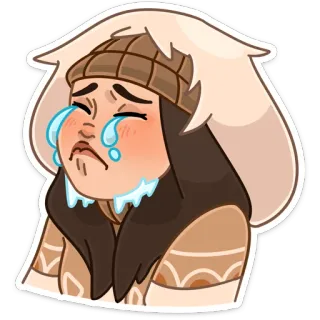 😭 piangere, triste, arrabbiata, donna, emozionale, lacrime, cartoni animati telegram sticker