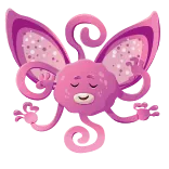 🧘‍♂️ monster, cute, pink, cartoon, alien, creature whatsapp sticker