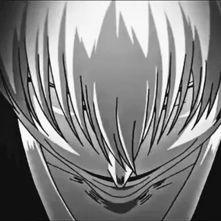 🀄 anime, manga, face, black and white telegram sticker