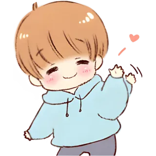 ✋ dễ thương, anime, hoạt hình, bé trai, kawaii, cười, ngọt ngào whatsapp sticker