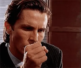 😳 Patrick Bateman American Psycho patrick bateman, american psycho, christian bale, film, personage, zakenman, yup, jaren 80 telegram sticker