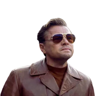😎 Leonardo DiCaprio, aktor, kacamata hitam, jaket kulit telegram sticker