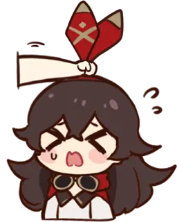 😵 Amber Genshin Impact 애니메이션, 비디오 게임, 원신, 엠버, 캐릭터, 귀여운, 스티커 telegram sticker