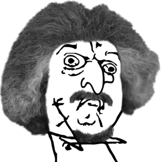🤔 meme, drawing, portrait, funny, sketch, caricature, weird, grotesque telegram sticker