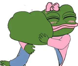 🤗 Pepe the Frog Pepe, Rana, Meme, Abrazo, Lindo telegram sticker