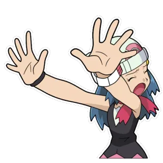 😫 Dawn Pokemon Anime, Pokémon, Dawn, Personaggio, Ragazza, Cartone animato telegram sticker