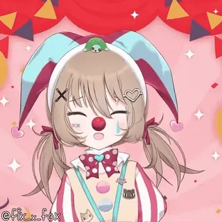🤡 @fix_x_fox Anime, Mädchen, Clown, Kawaii, Cartoon whatsapp sticker