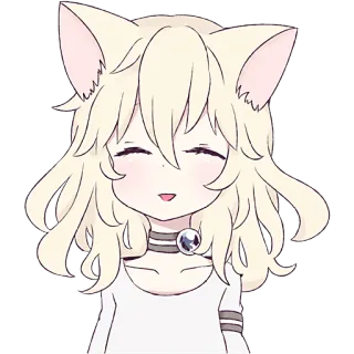 ☺️ Anime, Katzenmädchen, Süß, Kawaii, Charakter, Manga, Chibi, Katzenohren telegram sticker